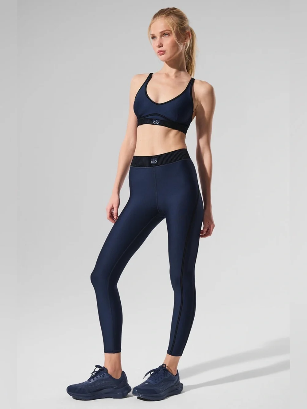 Alo Yoga Airlift High-Waist 7/8 Line Up Leggings XS navy nwt 💙 - Picture 3 of 4